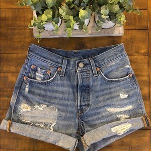 Levi’s 501 Cuffed Distressed Jean Short